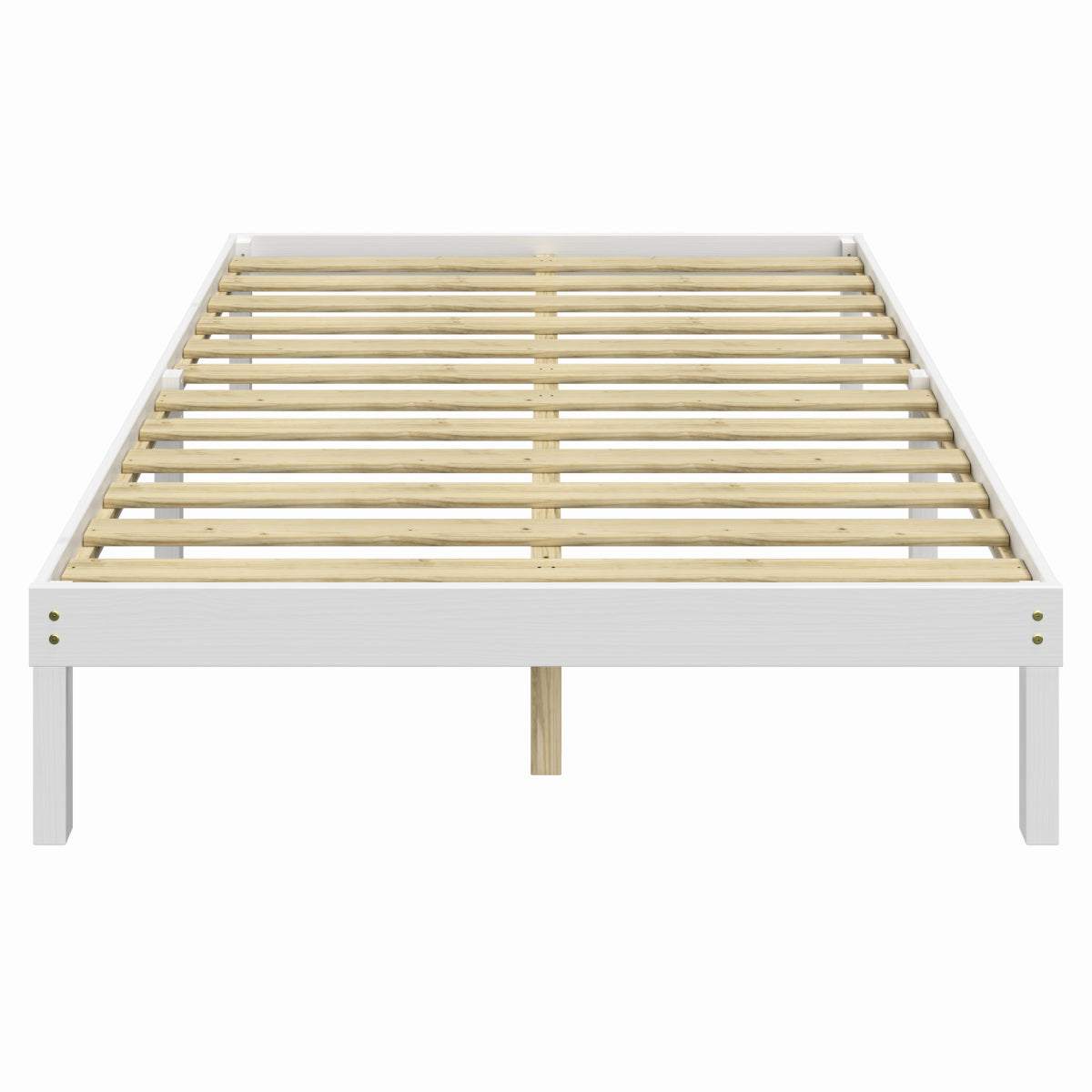 Wood Frame Queen Size Bed Corona Snow | Furniture Dash