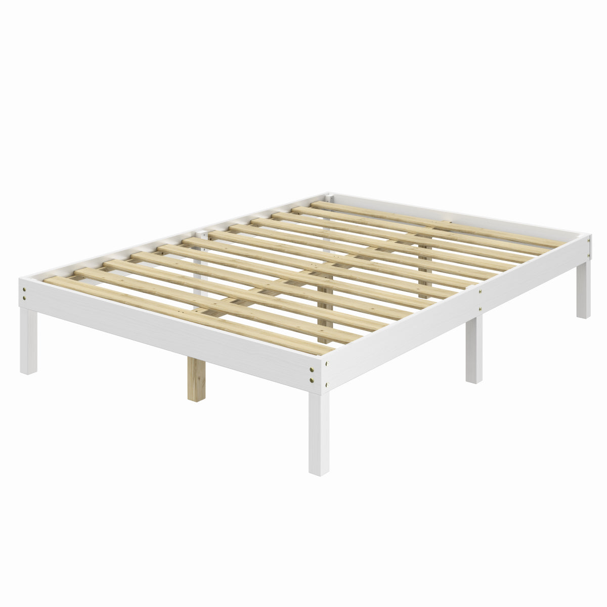 Wood Frame Queen Size Bed Corona Snow | Furniture Dash