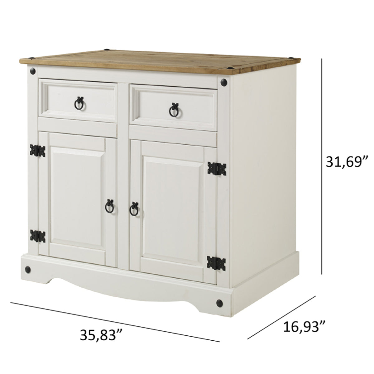 Wood Buffet Sideboard Corona Snow | Furniture Dash