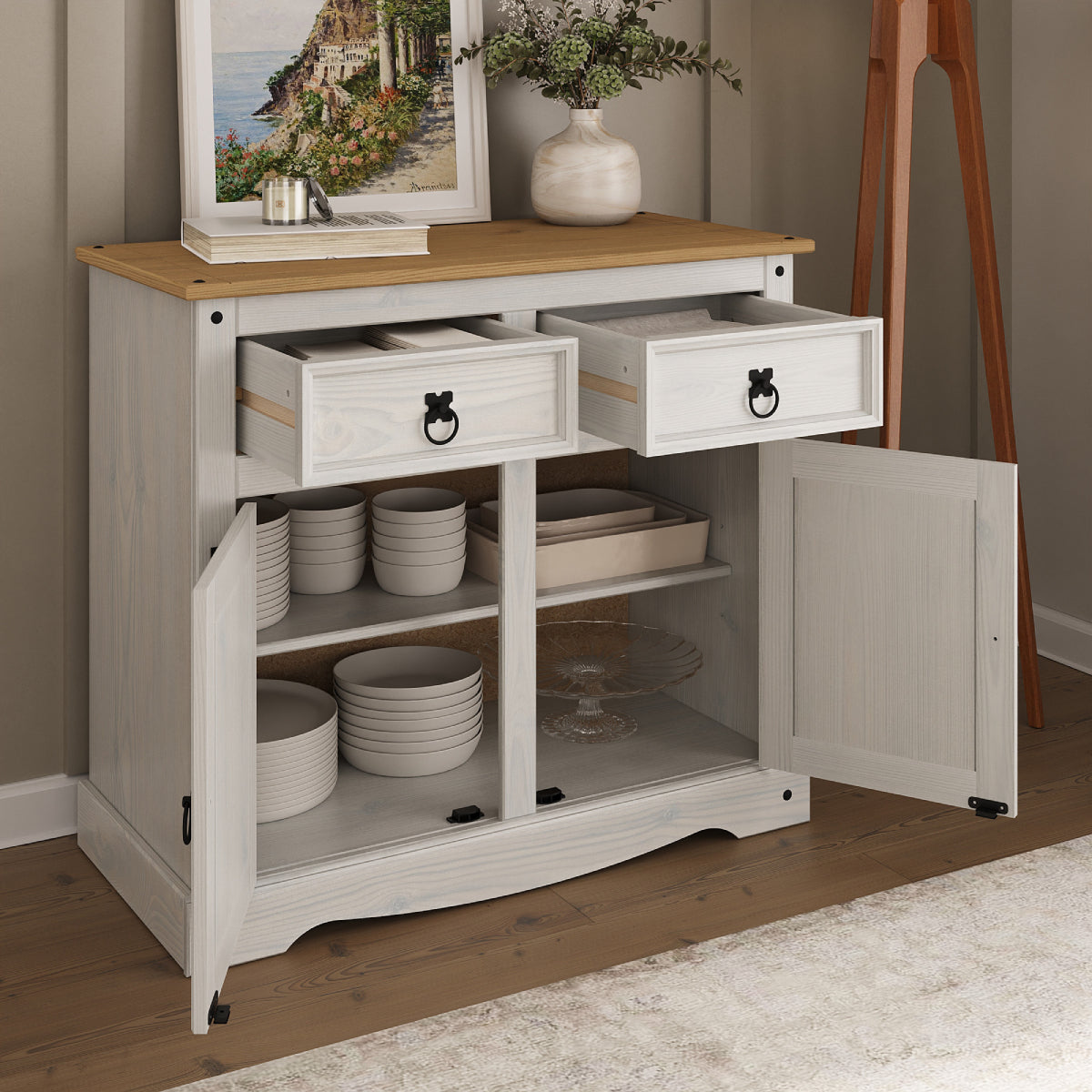 Wood Buffet Sideboard Corona Snow | Furniture Dash