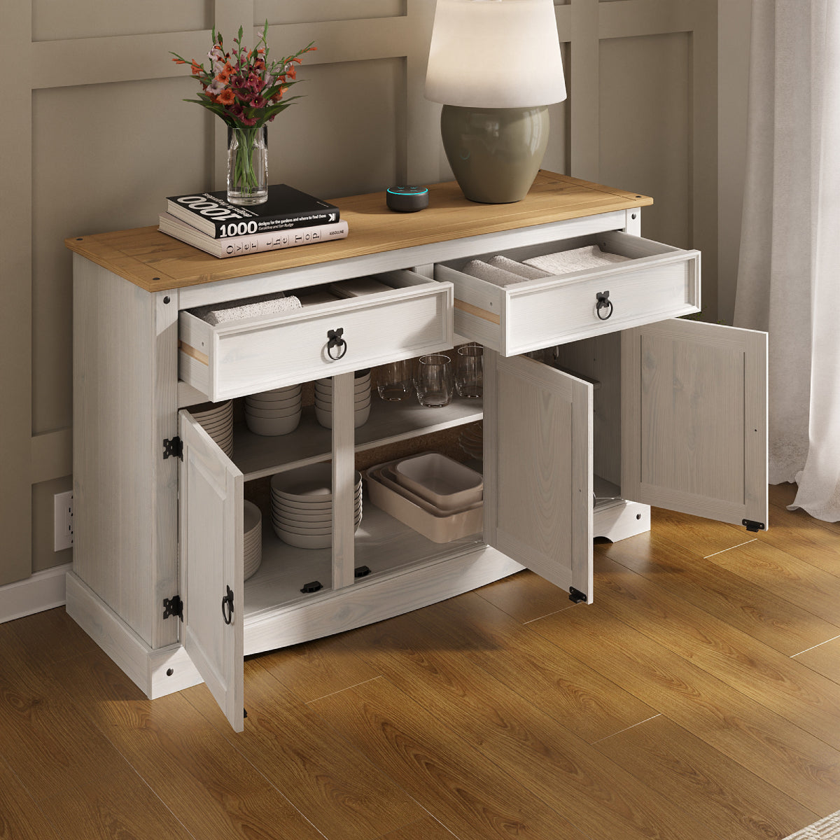 Wood Buffet Sideboard Corona Snow | Furniture Dash