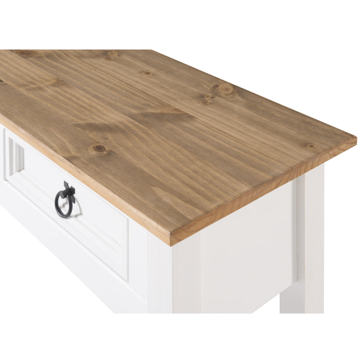 Wood Hall Table Console 3 Drawers Corona Snow | Furniture Dash