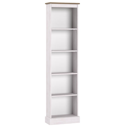 Wood Bookcase Tall Narrow Corona Snow | Furniture Dash