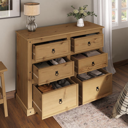 Wood Dresser 3+3 Drawers Chest Corona | Furniture Dash