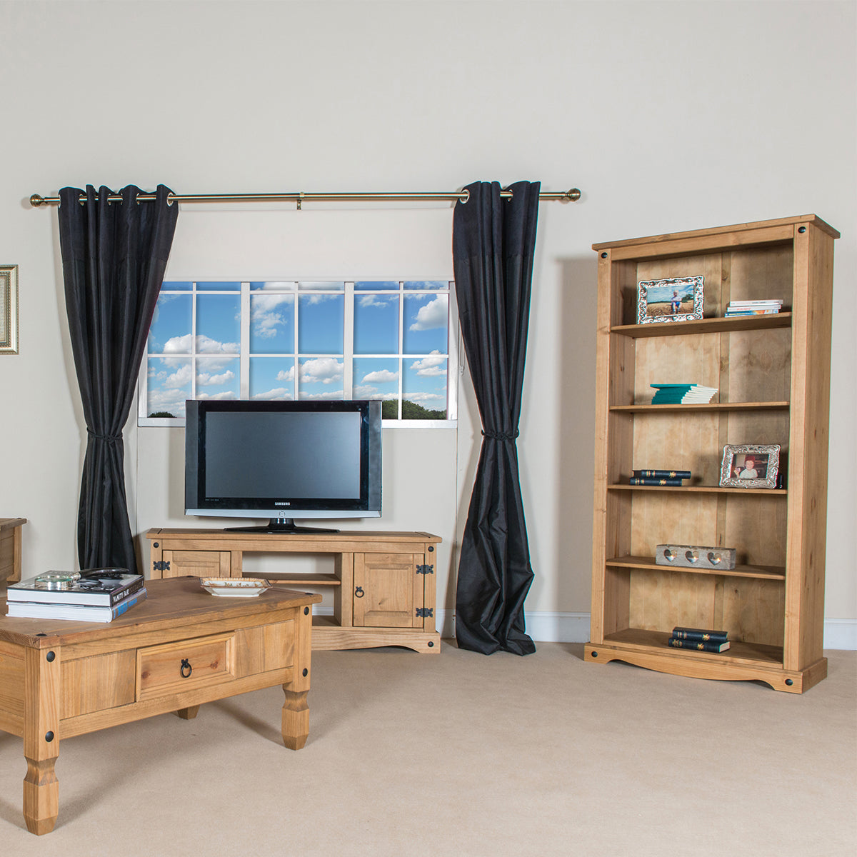 Wood Bookcase 5 Shelf Corona | Furniture Dash