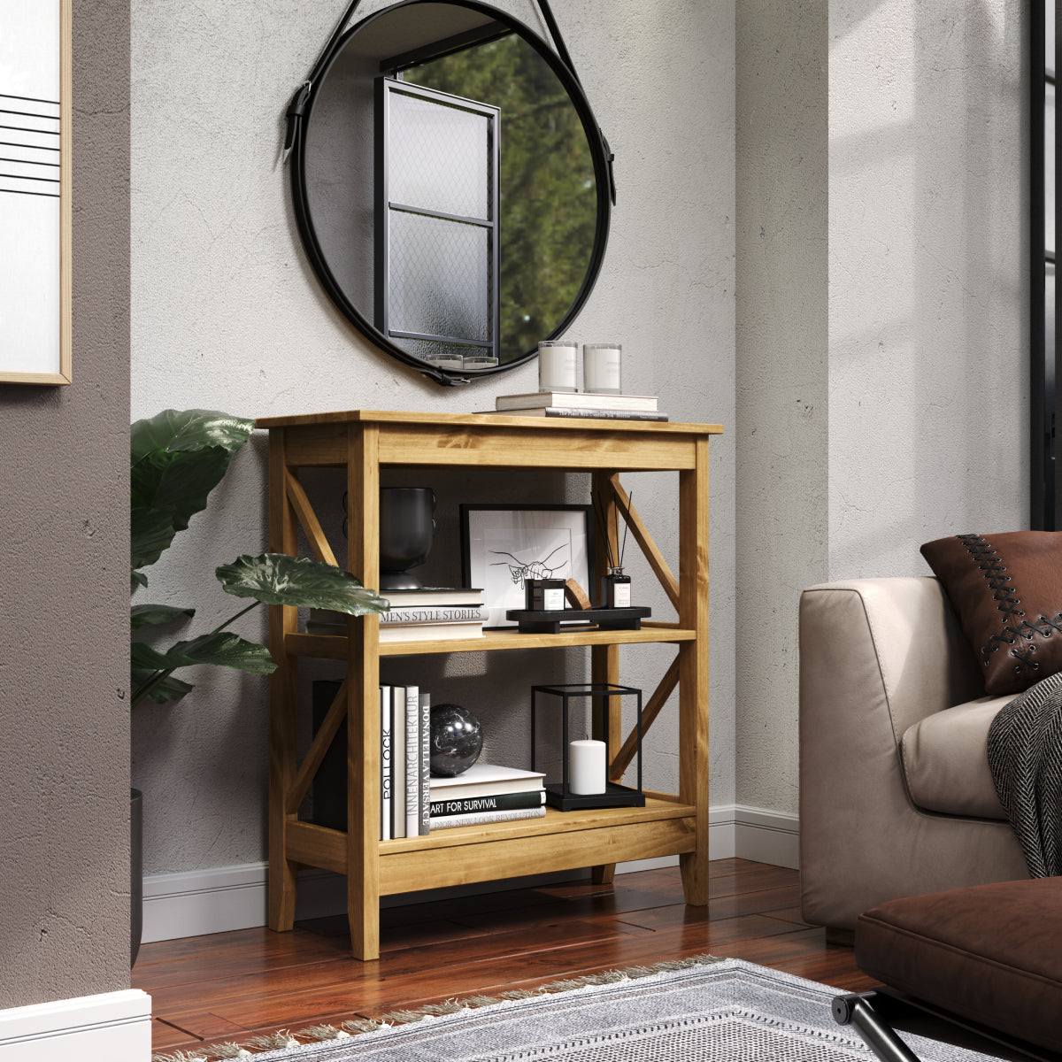 Wood Shelf Unit 3 Tier Corona | Furniture Dash