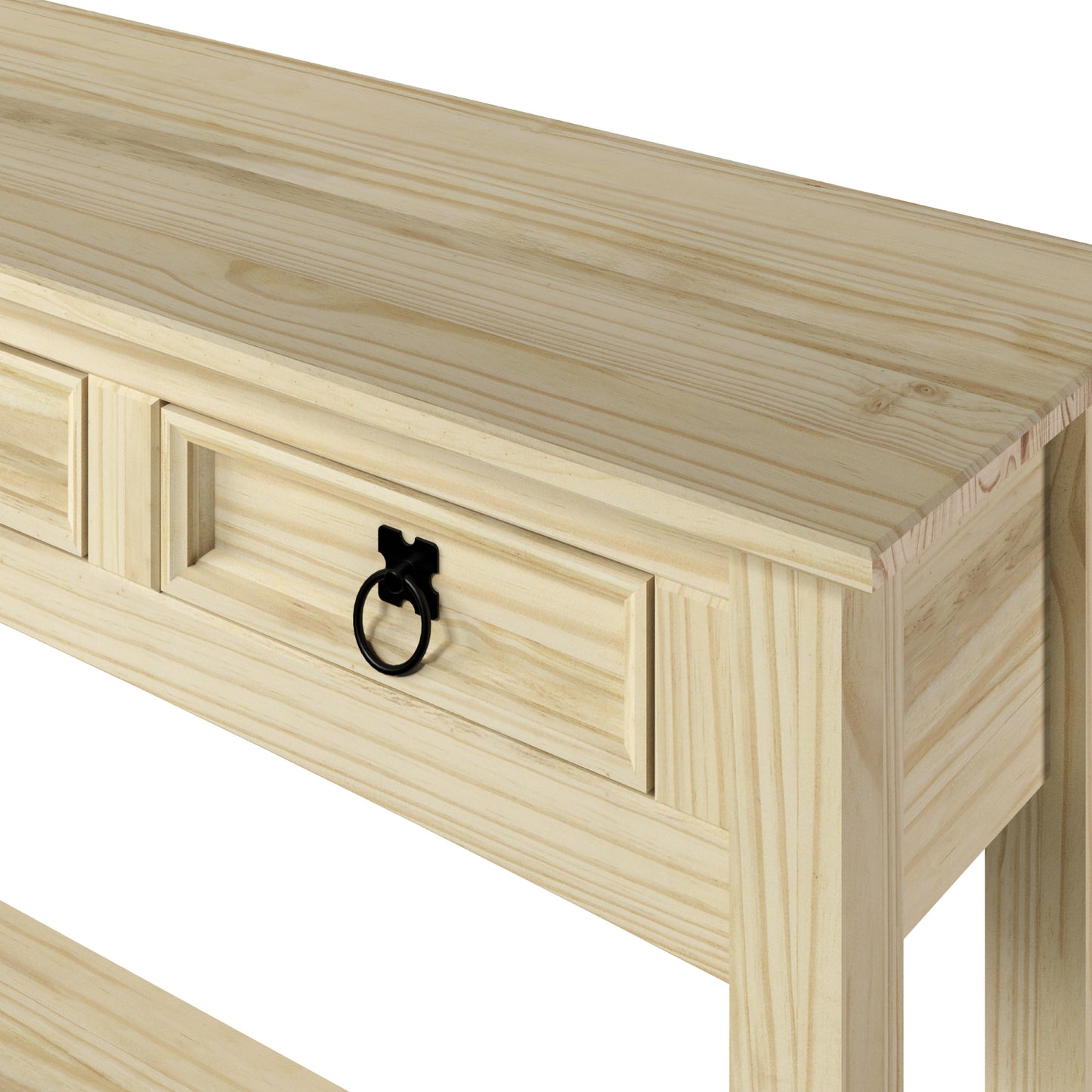 Wood Hall Table Console 3 Drawers Barewood | Furniture Dash