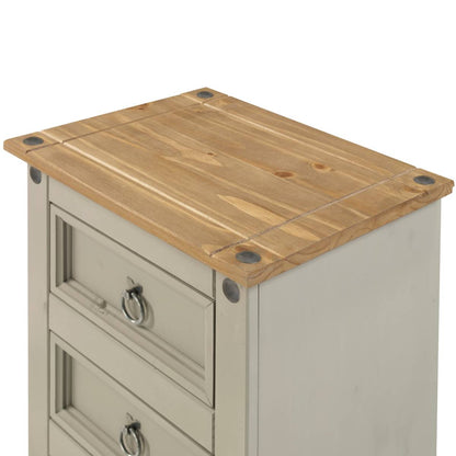 Wood Nightstand 3 Drawers Corona Gray | Furniture Dash