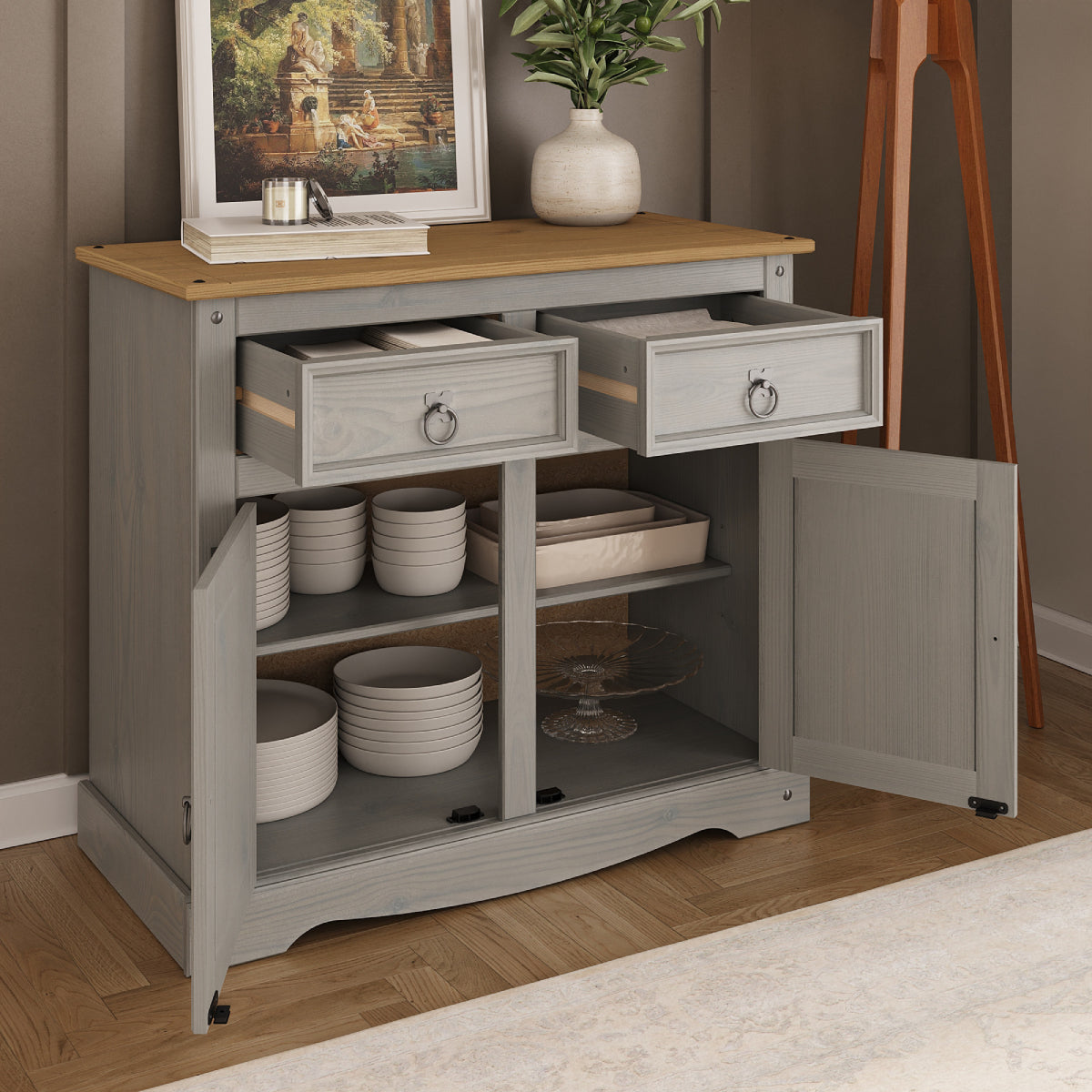 Wood Buffet Sideboard Corona Gray | Furniture Dash