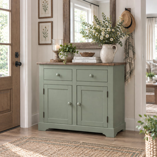 Wood Buffet Sideboard Farmhouse Sage Green | Furniture Dash