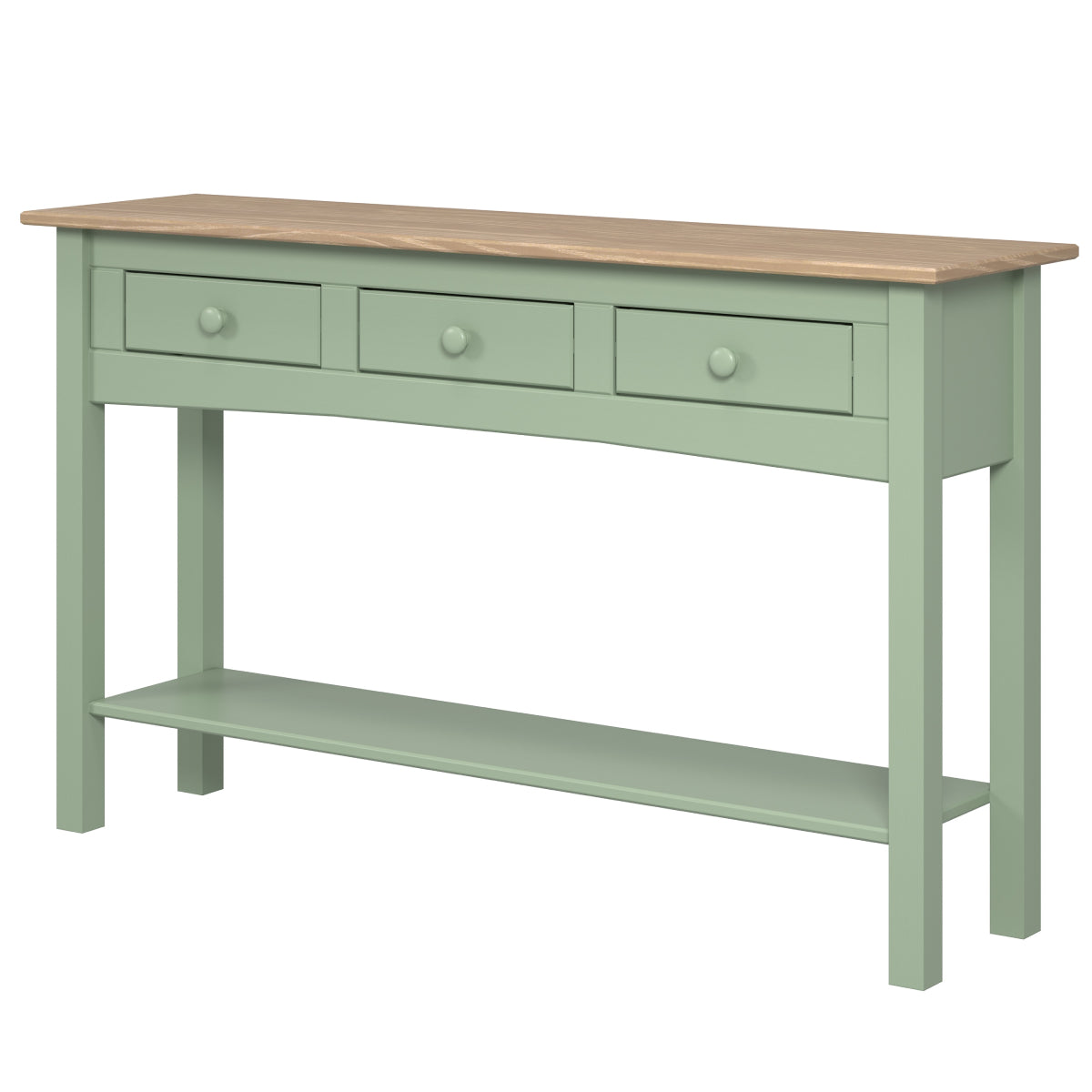 Wood Hall Table Console 3 Drawers Farmhouse Sage Green | Furniture Dash