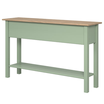 Wood Hall Table Console 3 Drawers Farmhouse Sage Green | Furniture Dash