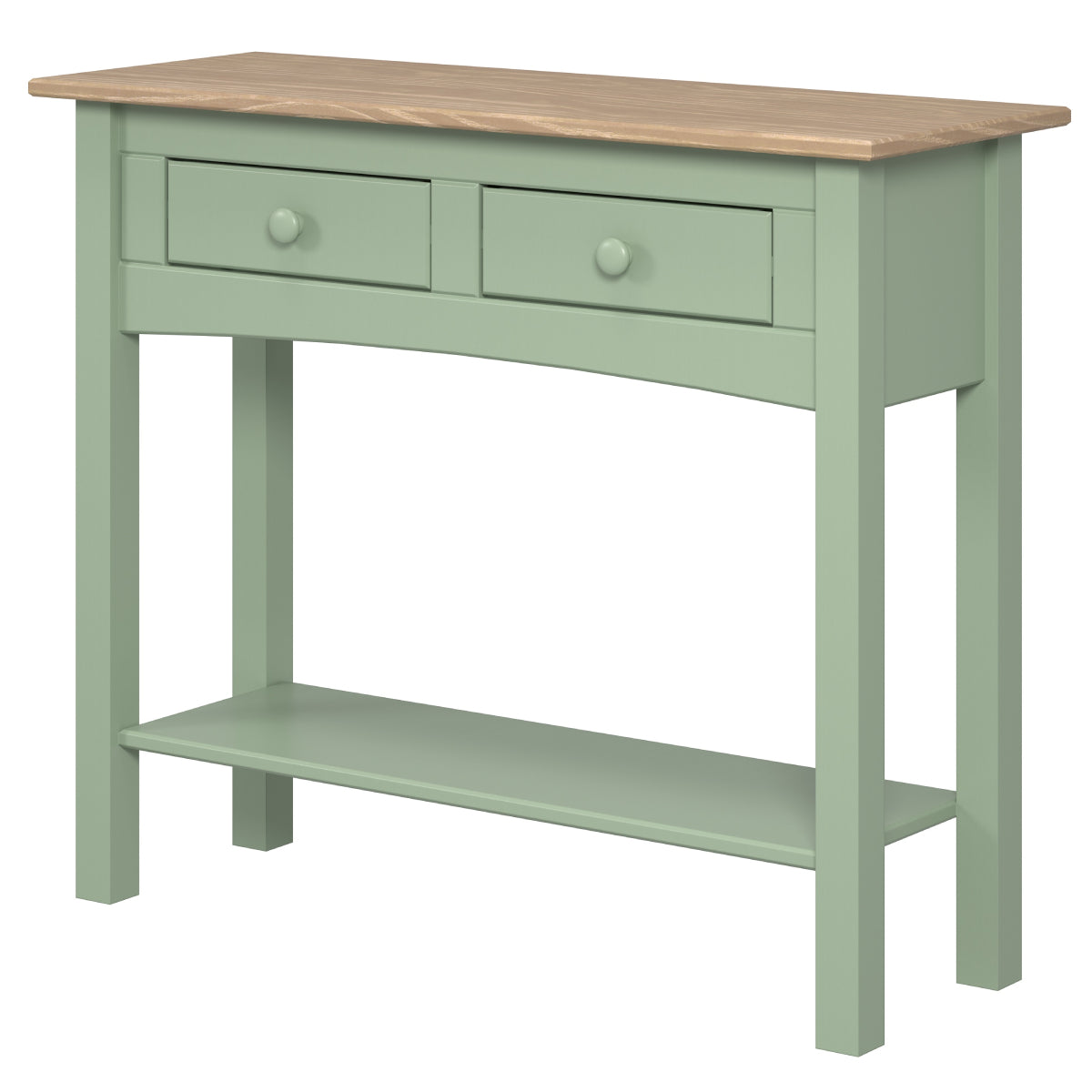 Wood Hall Table Console 2 Drawers Farmhouse Sage Green | Furniture Dash
