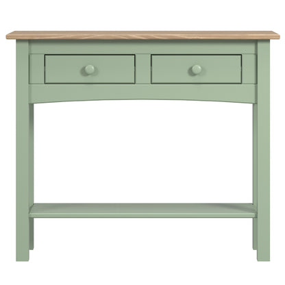 Wood Hall Table Console 2 Drawers Farmhouse Sage Green | Furniture Dash