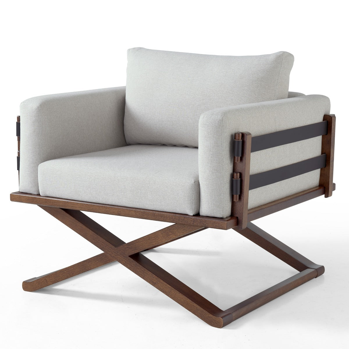 Upholstered with Solid Wood Scene Armchair | Furniture Dash