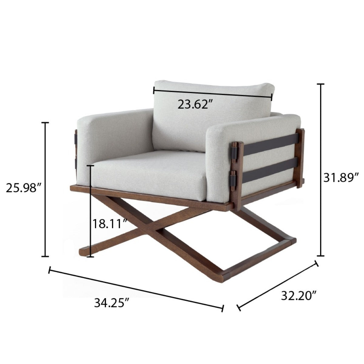 Upholstered with Solid Wood Scene Armchair | Furniture Dash