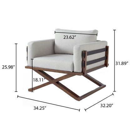 Upholstered with Solid Wood Scene Armchair | Furniture Dash
