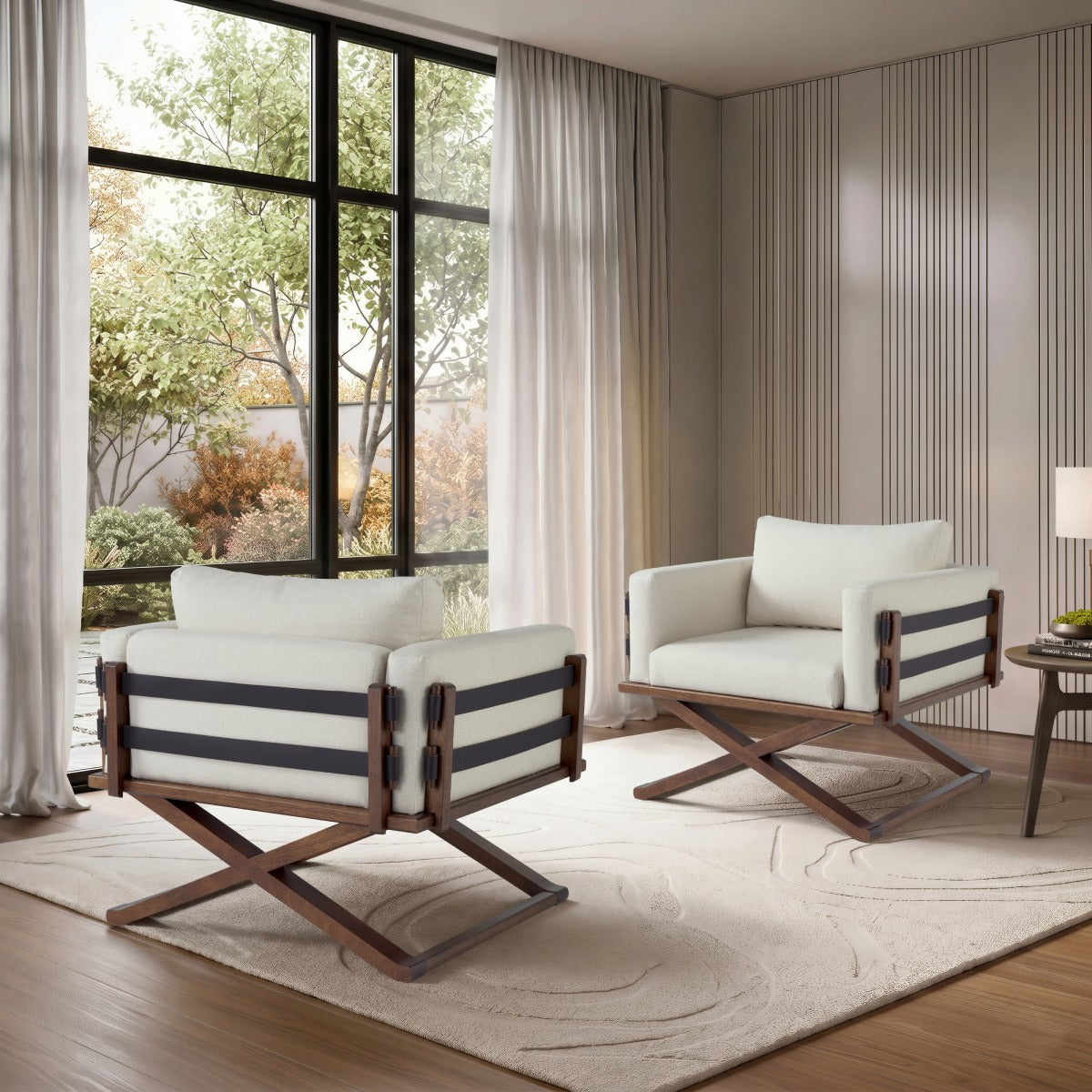 Upholstered with Solid Wood Scene Armchair | Furniture Dash
