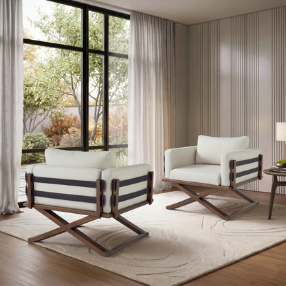 Upholstered with Solid Wood Scene Armchair | Furniture Dash