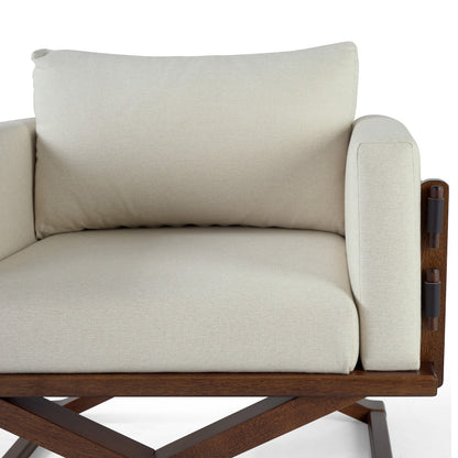 Upholstered with Solid Wood Scene Armchair | Furniture Dash