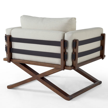 Upholstered with Solid Wood Scene Armchair | Furniture Dash
