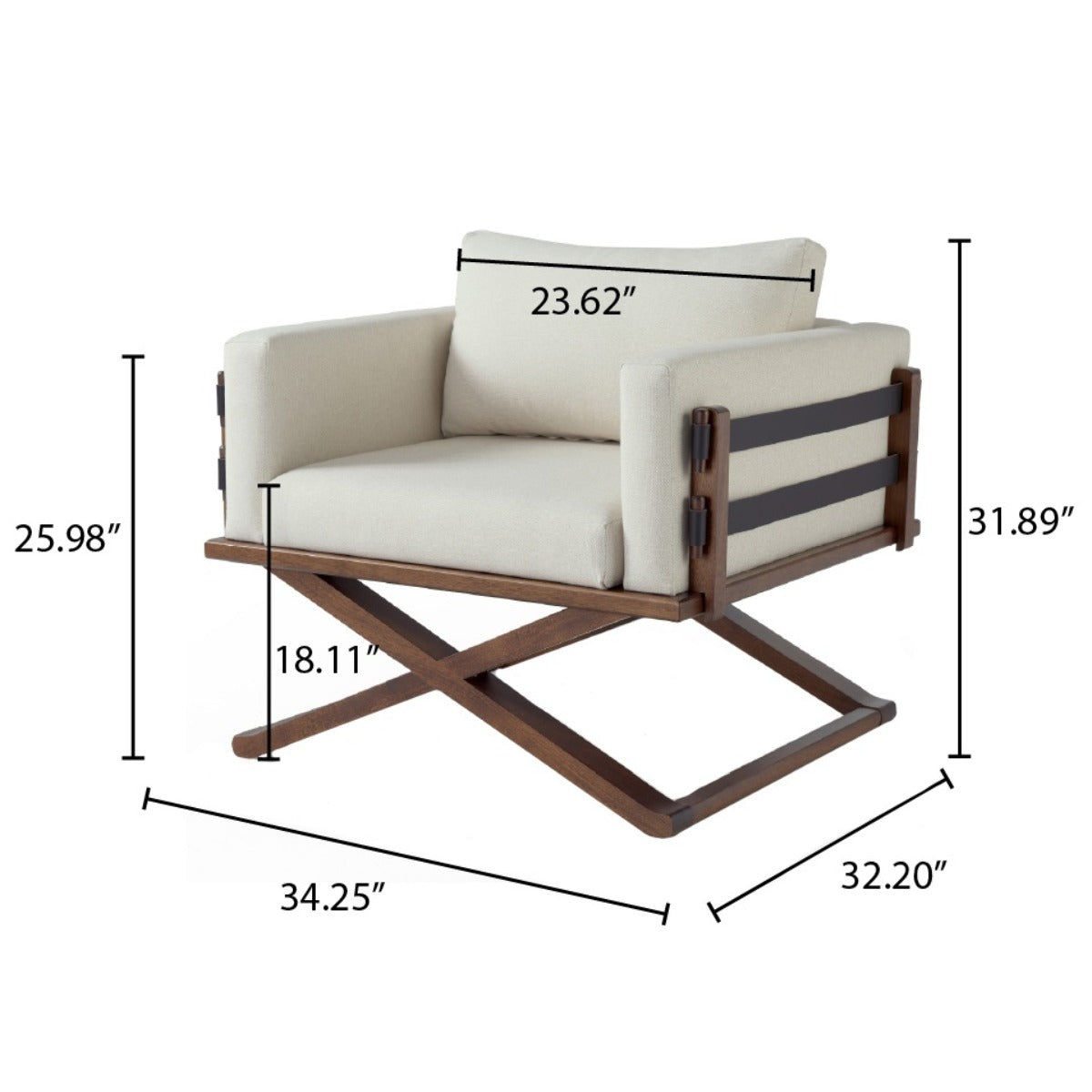 Upholstered with Solid Wood Scene Armchair | Furniture Dash