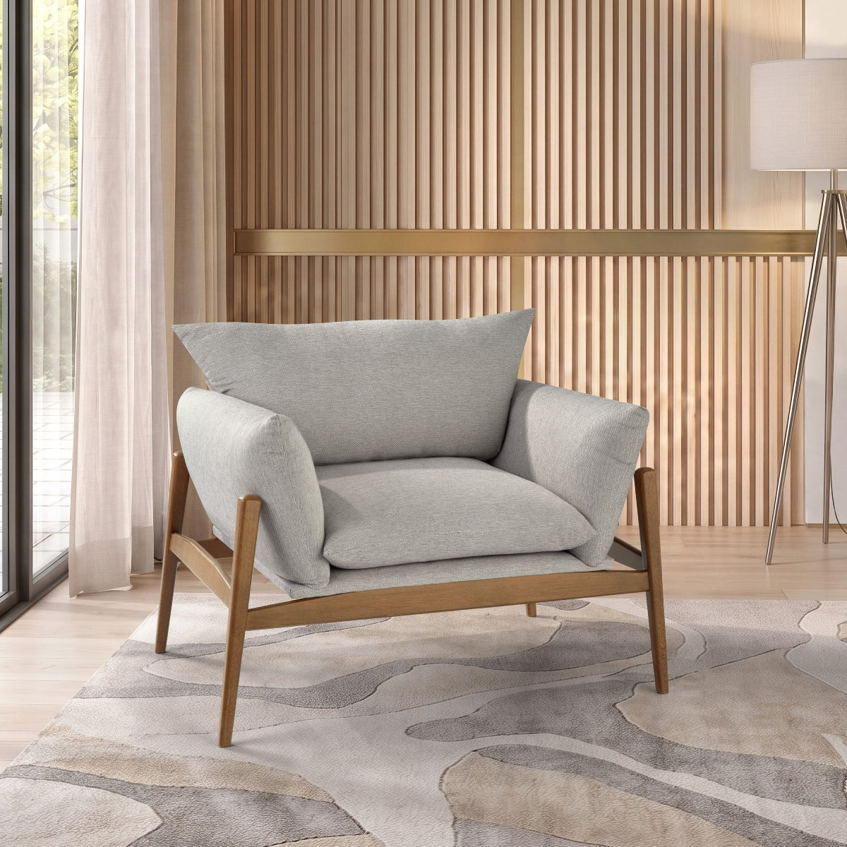 Upholstered with Solid Wood Embrace Armchair | Furniture Dash