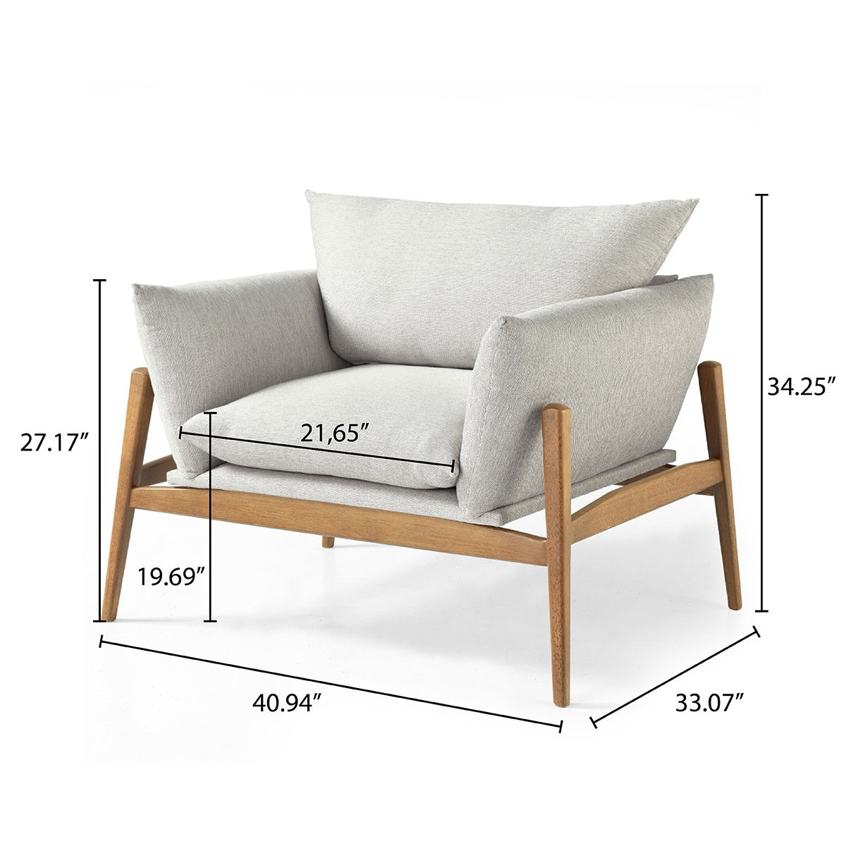Upholstered with Solid Wood Embrace Armchair | Furniture Dash