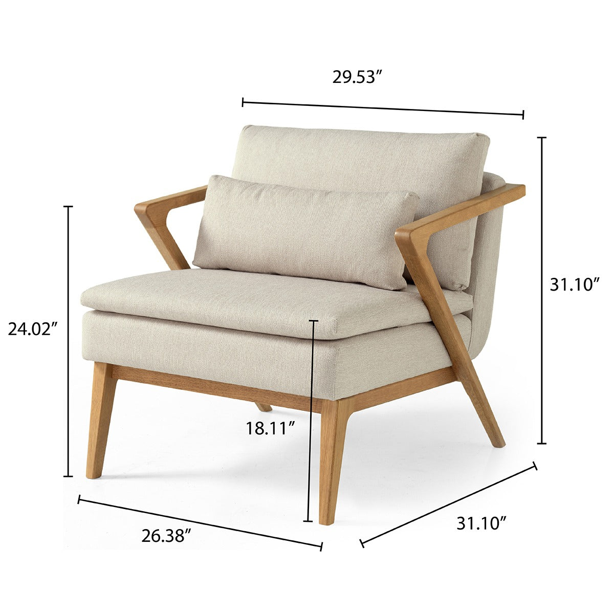 Upholstered with Solid Wood Zest Armchair | Furniture Dash