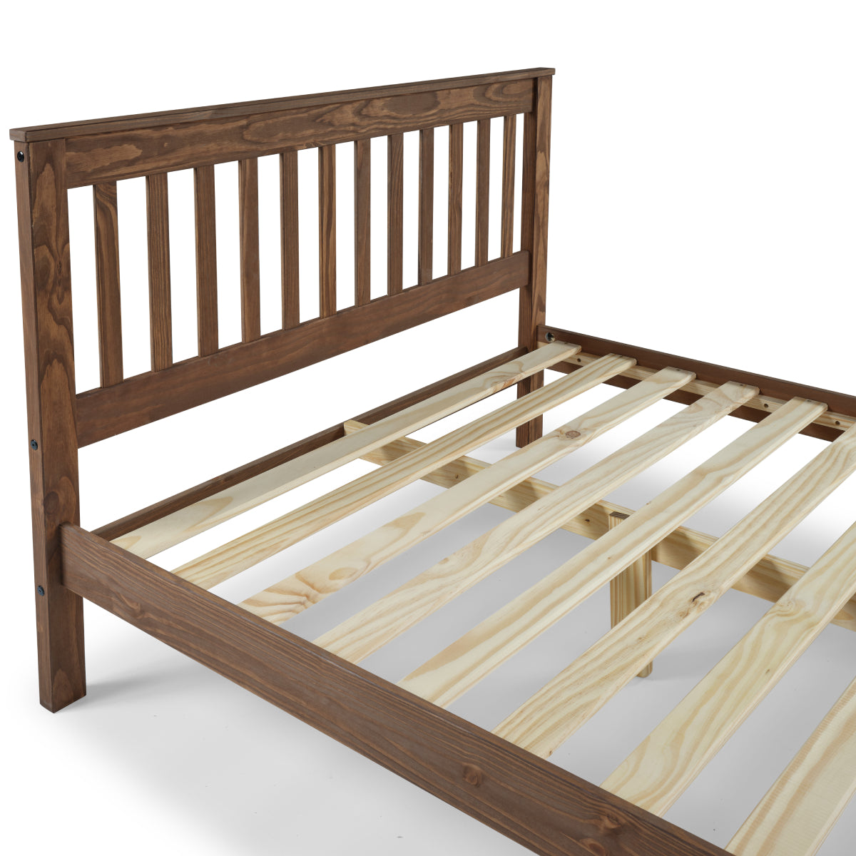 Wood Slatted Queen Size Bed Woodland | Furniture Dash