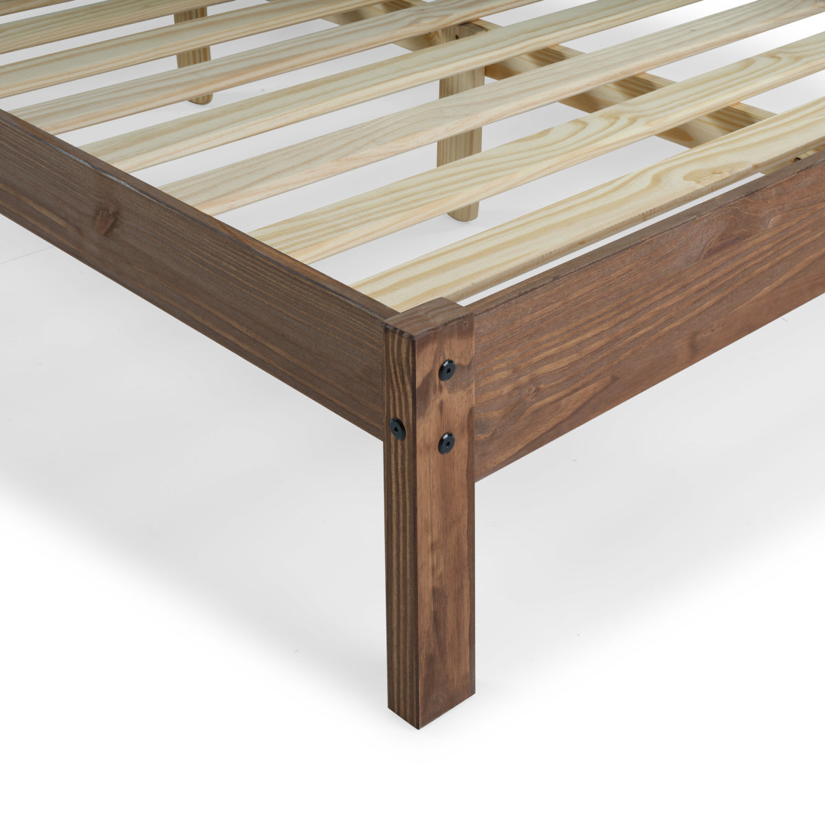 Wood Slatted Queen Size Bed Woodland | Furniture Dash