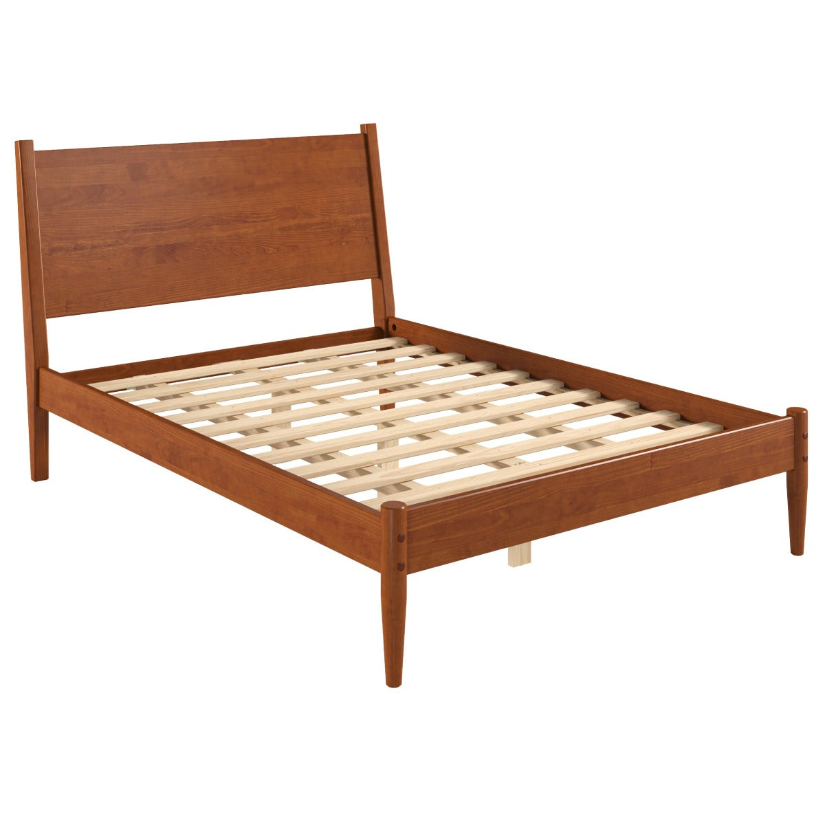 Solid Wood Full Size Bed Frame Mid Century | Furniture Dash