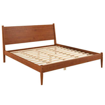 Solid Wood King Size Bed Frame Mid Century | Furniture Dash