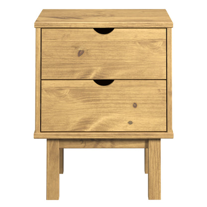 Wood Nightstand 2 Drawers Norden | Furniture Dash