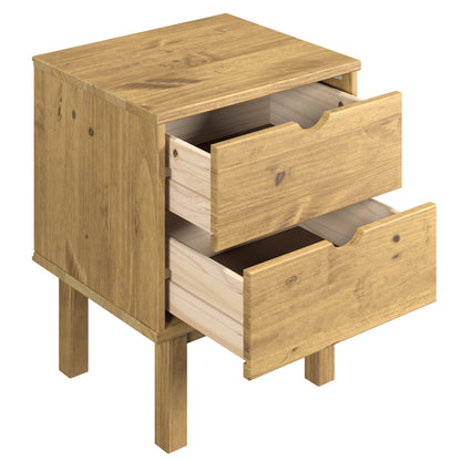 Wood Nightstand 2 Drawers Norden | Furniture Dash