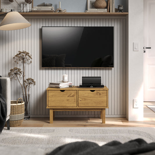 Wood TV Entertainment Stand Norden | Furniture Dash