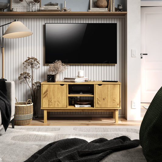 Wood TV Entertainment Stand Norden | Furniture Dash