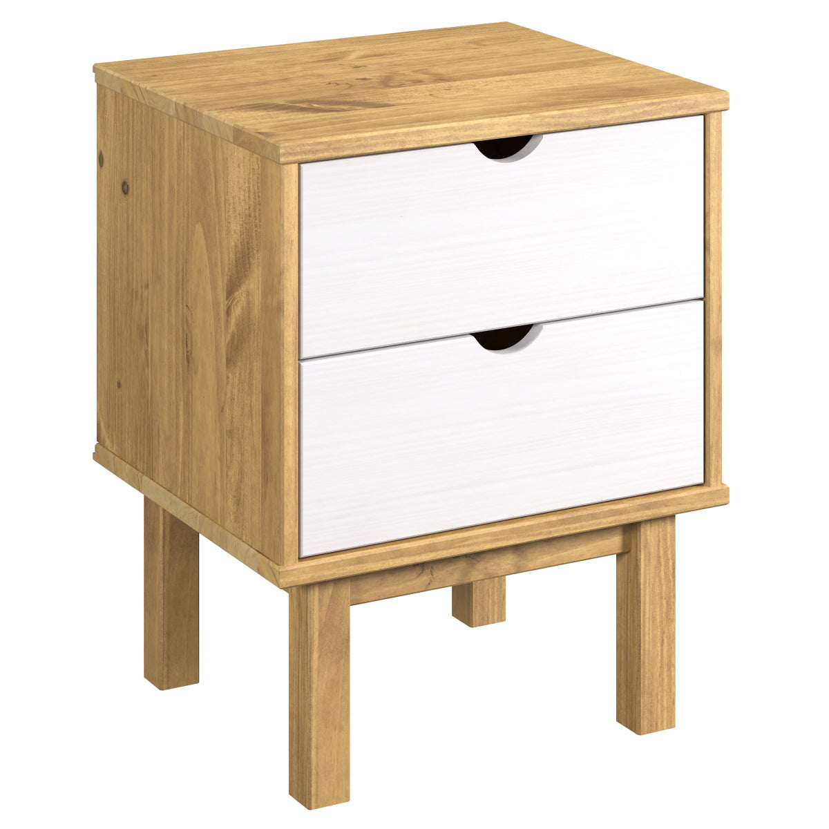 Wood Nightstand 2 Drawers Norden | Furniture Dash