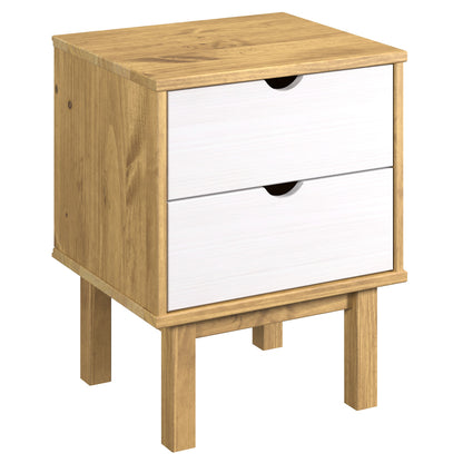 Wood Nightstand 2 Drawers Norden | Furniture Dash