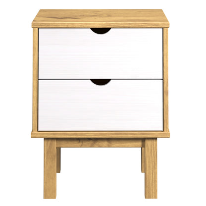 Wood Nightstand 2 Drawers Norden | Furniture Dash