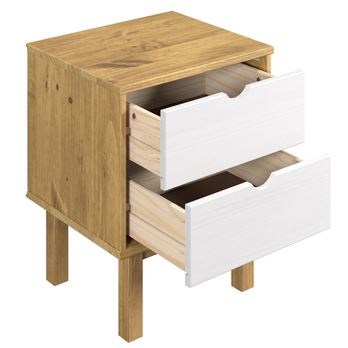 Wood Nightstand 2 Drawers Norden | Furniture Dash