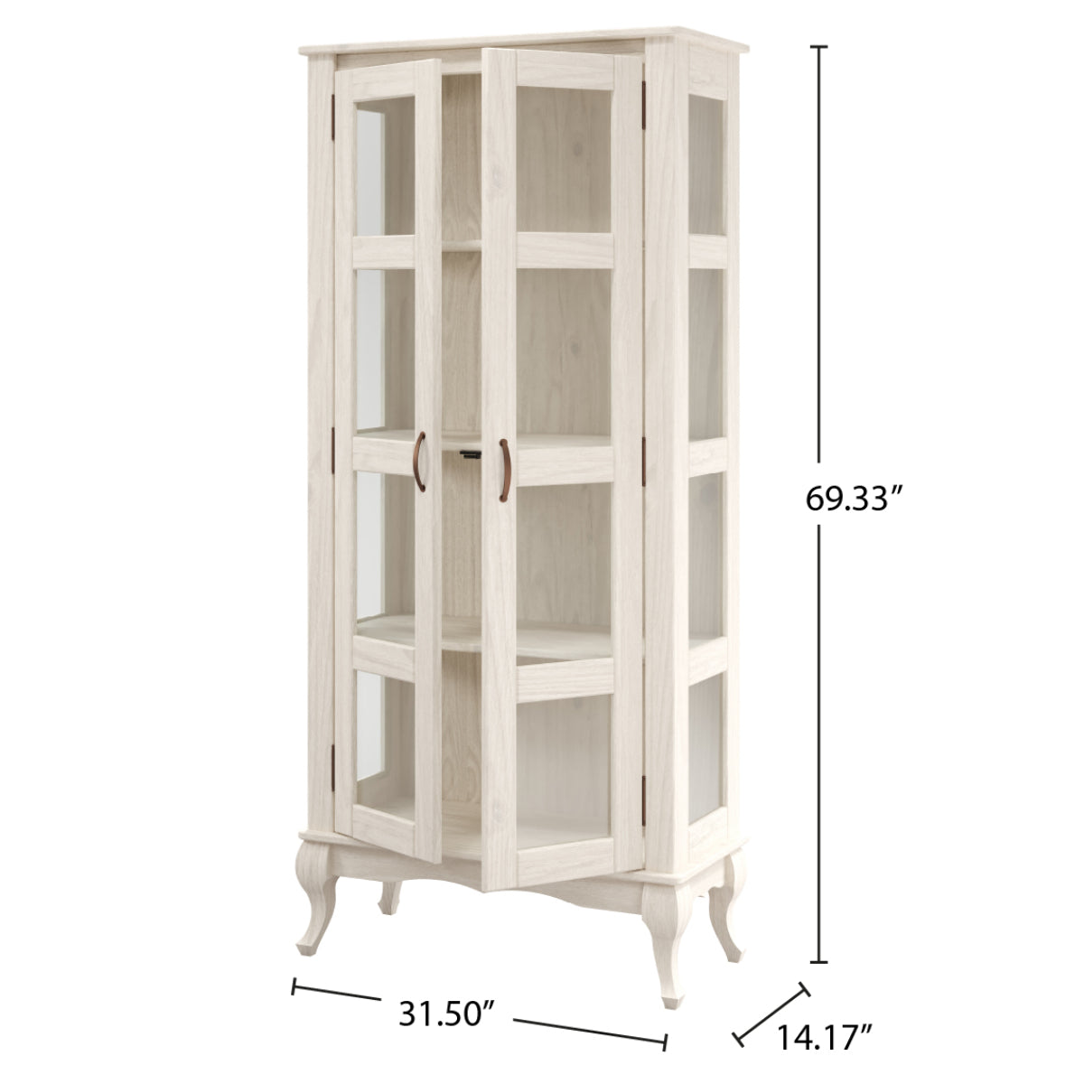 Wood Display Unit White Distressed | Furniture Dash