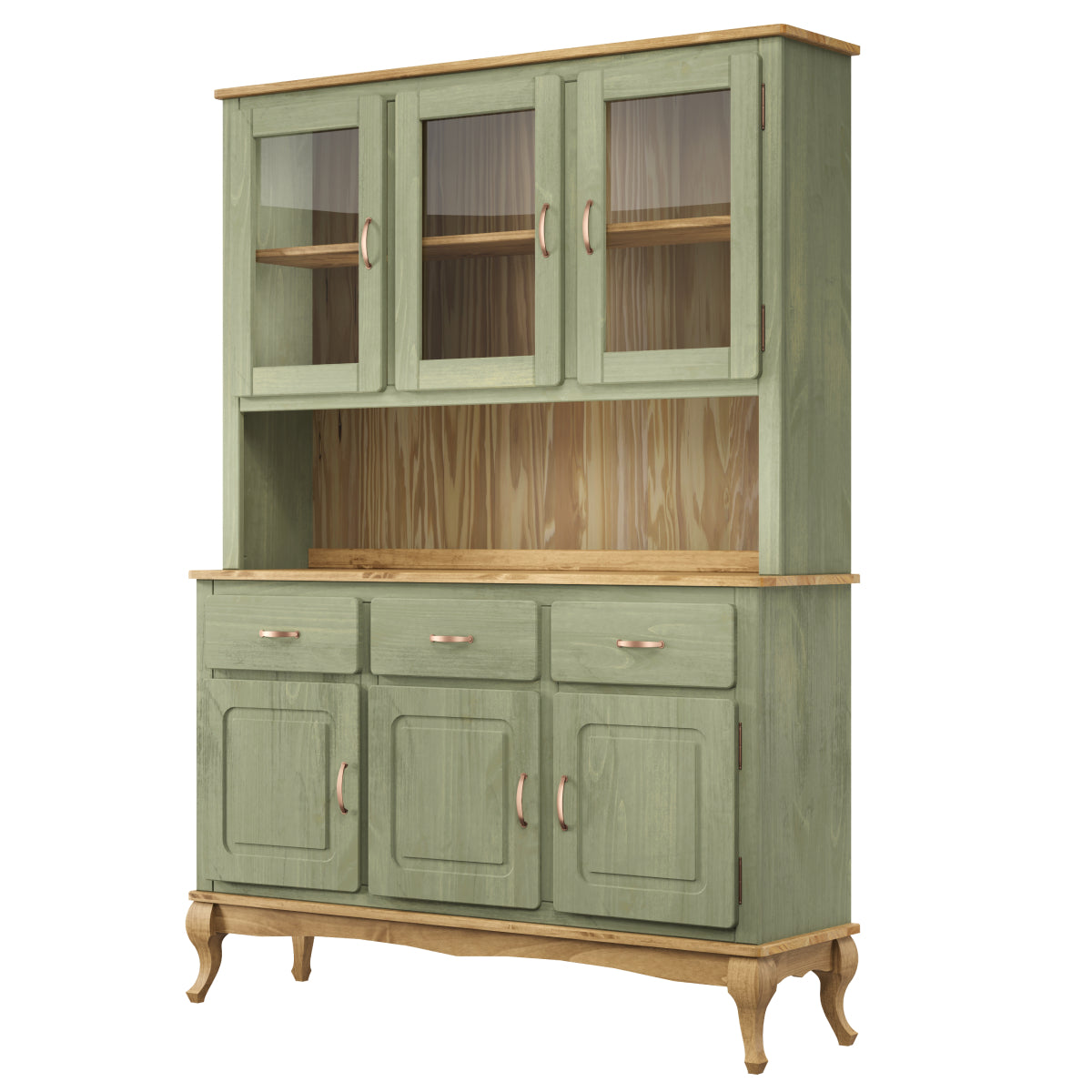 Wood Dining Hutch Green | Furniture Dash