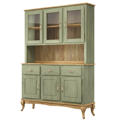 Wood Dining Hutch Green | Furniture Dash