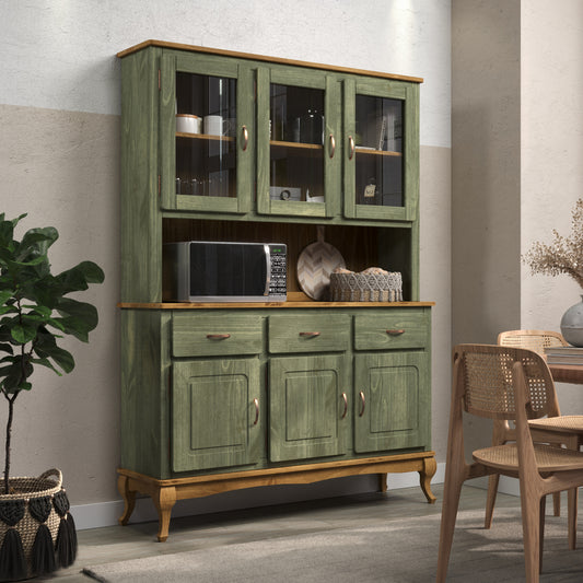 Wood Dining Hutch Green | Furniture Dash