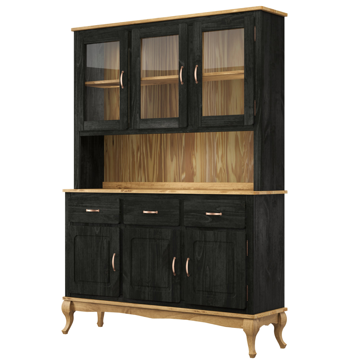 Wood Dining Hutch Black | Furniture Dash