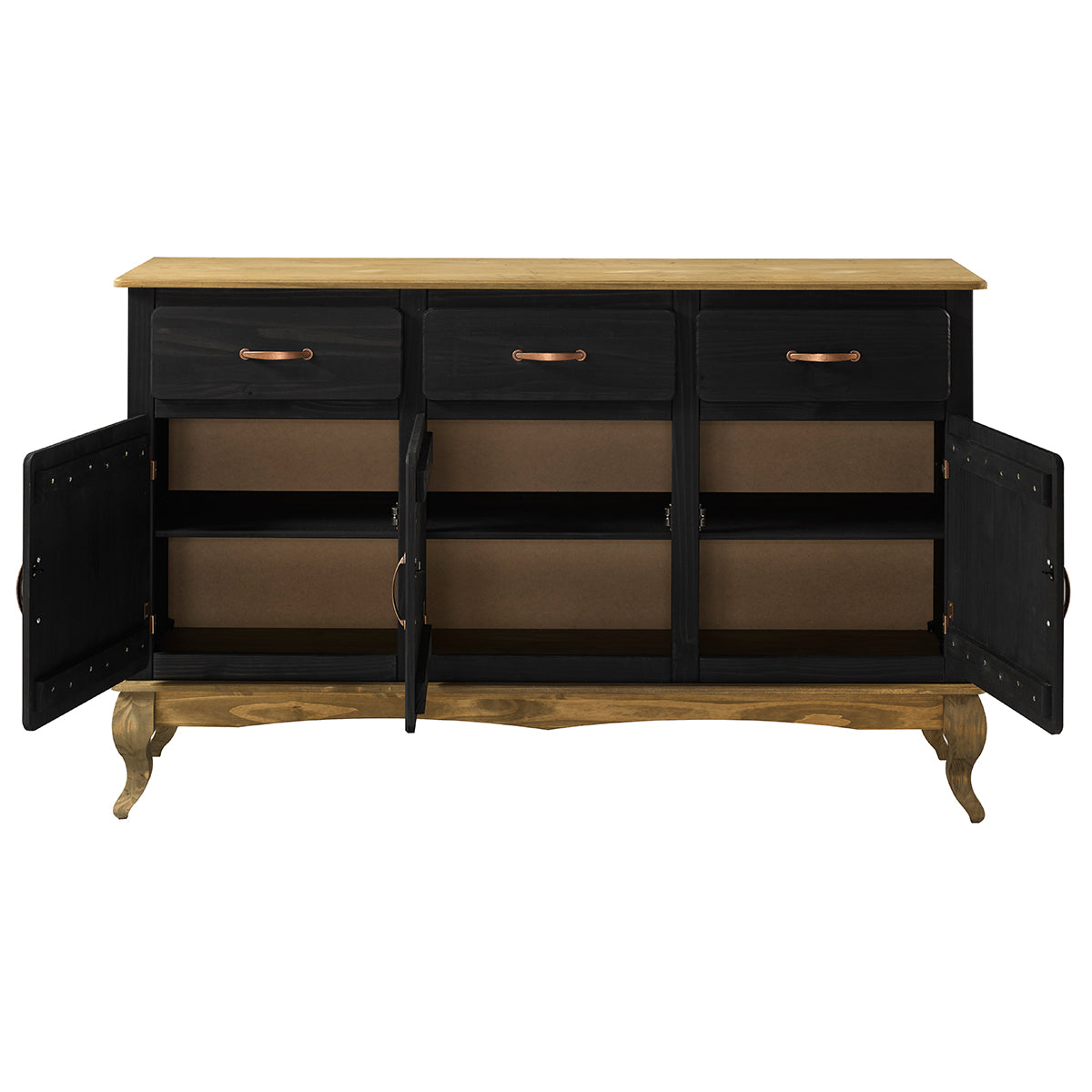 Wood Dining Hutch and Buffet Sideboard Black | Furniture Dash