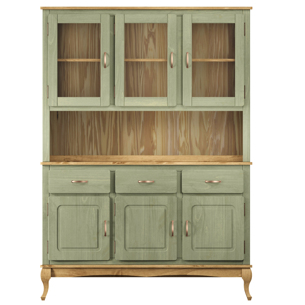 Wood Dining Hutch and Buffet Sideboard Green | Furniture Dash