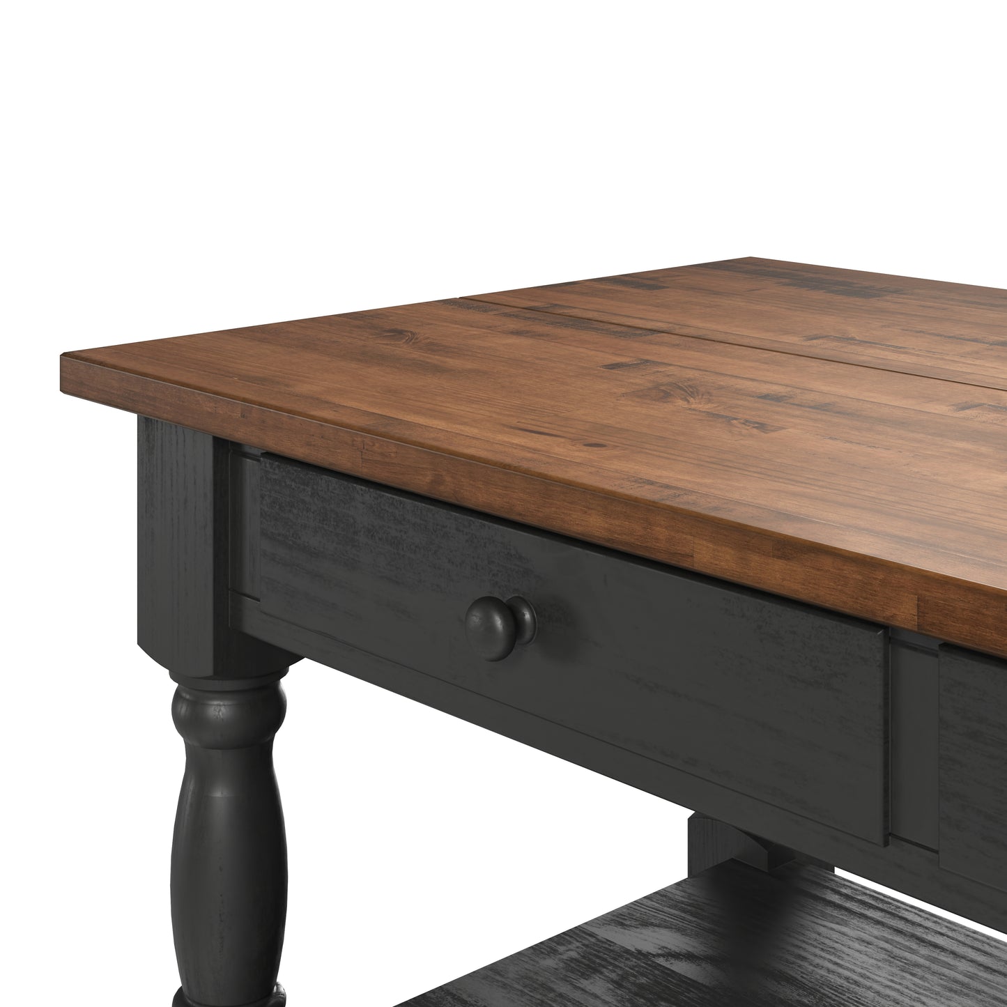 Wood Kitchen Island  2 Drawers 2 Shelf Black | Furniture Dash