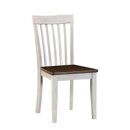 SmartBuy Set of 42" Round Table and 4 Slat Back Side Chairs